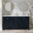 Cambridge 67'' Solid Wood Double Bathroom Vanity in Midnight Blue, with 1.5'' Carrara Marble Top, Center, Rectangle Sink-132355252-90865108