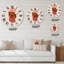 Deux feuilles d'automne tombant sous une pleine lune rouge - horloge murale moderne-72828047