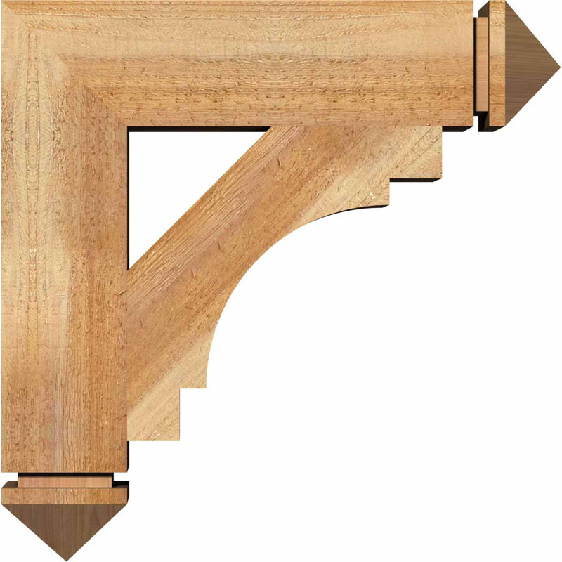 Merced Arts & Crafts Bracket, 44"H x 4"W x 32"D, Douglas Fir (Rough), Douglas Fir (Smooth)