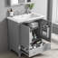 Meuble-lavabo moderne de 30 pouces avec lavabo en céramique et rangement réglable - Armoire autoportante en bois massif et en panneau de fibres à densité moyenne pour une élégance intemporelle-1293771167