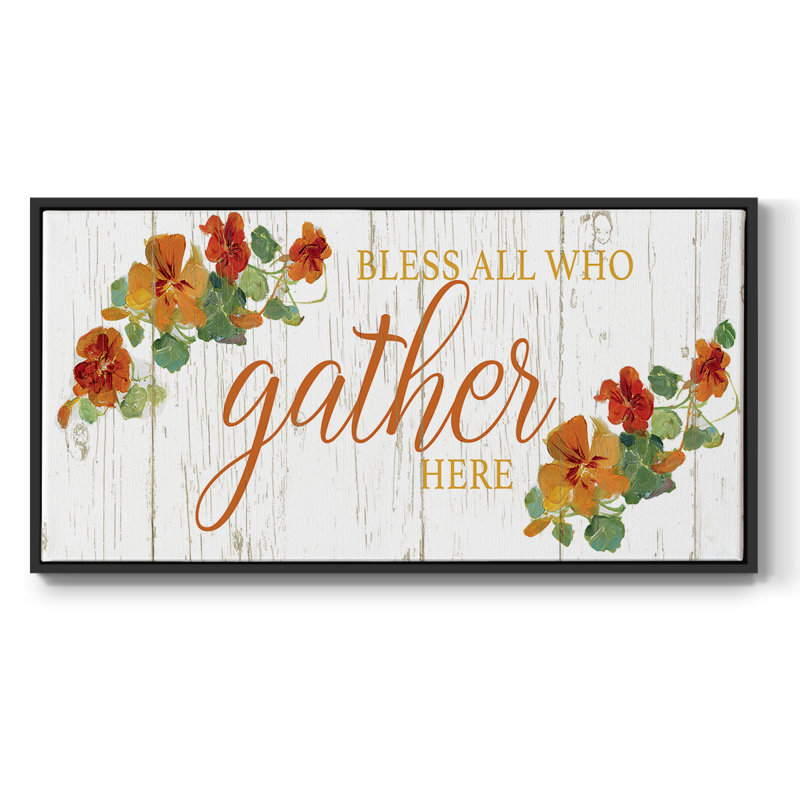 «Gather Here», toile tendue avec châssis encadré, prête à être accrochée, H 25 po x l 49 po, Noir