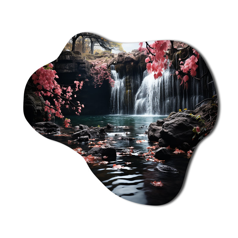Cecere - Cascade asymétrique en métal, sculpture murale en métal, H 28 po x l 25 po