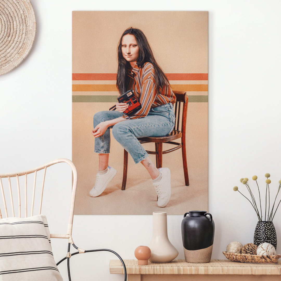 Leinwandbild Retro Mona Lisa von Jonas Loose