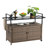 Outdoor Wicker Bar Cart(No Include Stool)