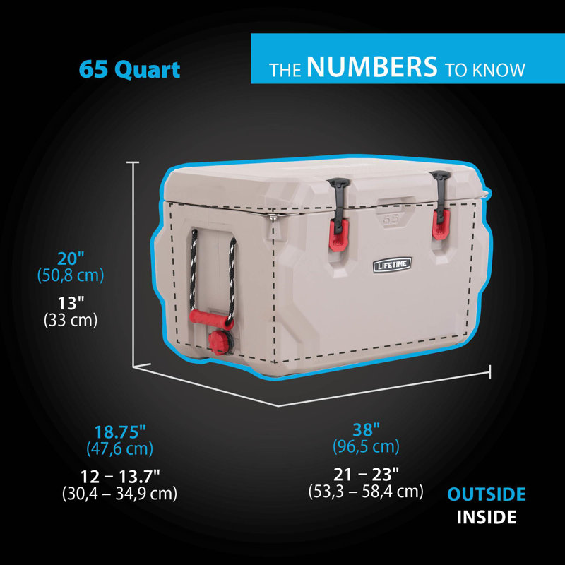 Lifetime 65 Quarts Ice Chest, Arctic Grey