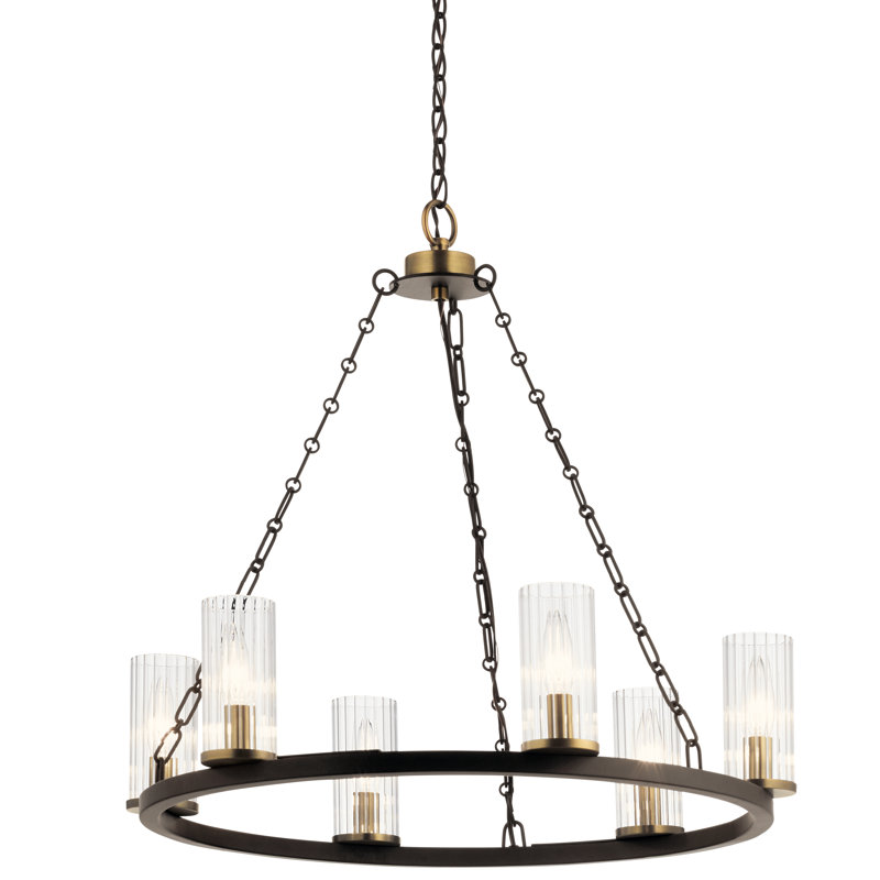 Mathias 6 - Light Wagon Wheel Chandelier