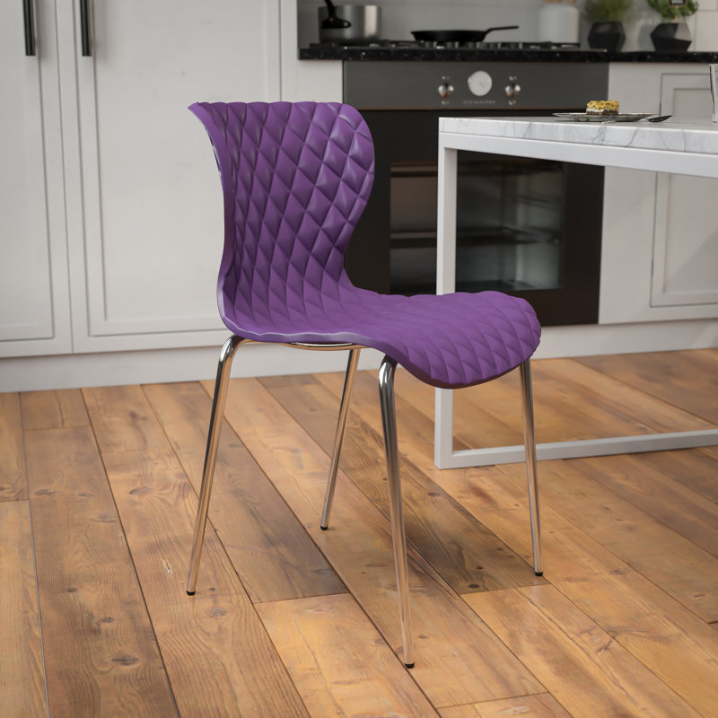 Chaise empilable en plastique Lowell, Mauve, 1