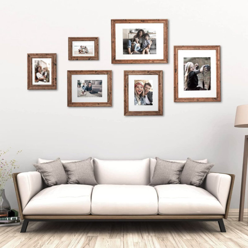Desktop Display and Wall Mount Home Decor Collage Picture Frame Wood Brown