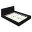 Queen Size Upholstered Platform Bed, Black, Elegant and Comfortable with Slat Support System