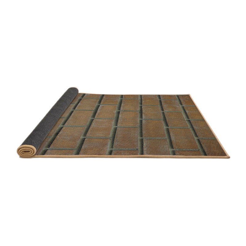 Tapis de zone brune à motifs, Carré 7 pi
