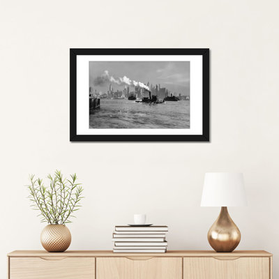 Reproduction de photo sur toile tendue, "pendant années 1930-1933-bateau à vapeur et bateau à staten island de l’île de hudson