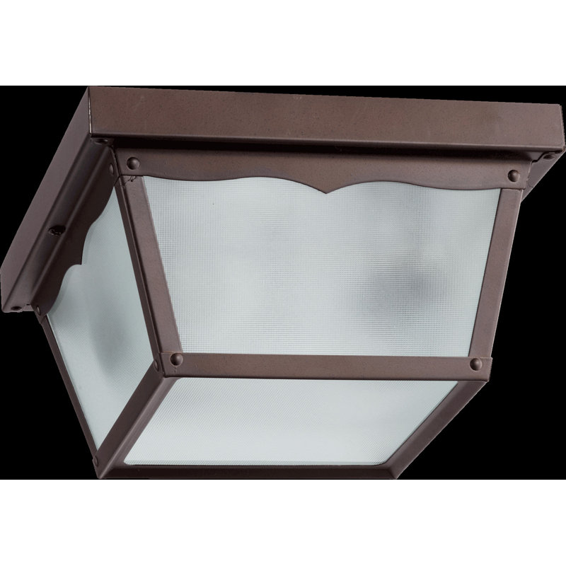 Glass Flush Mount, 5.25" H x 9.25" W x 9.25" D, Rust