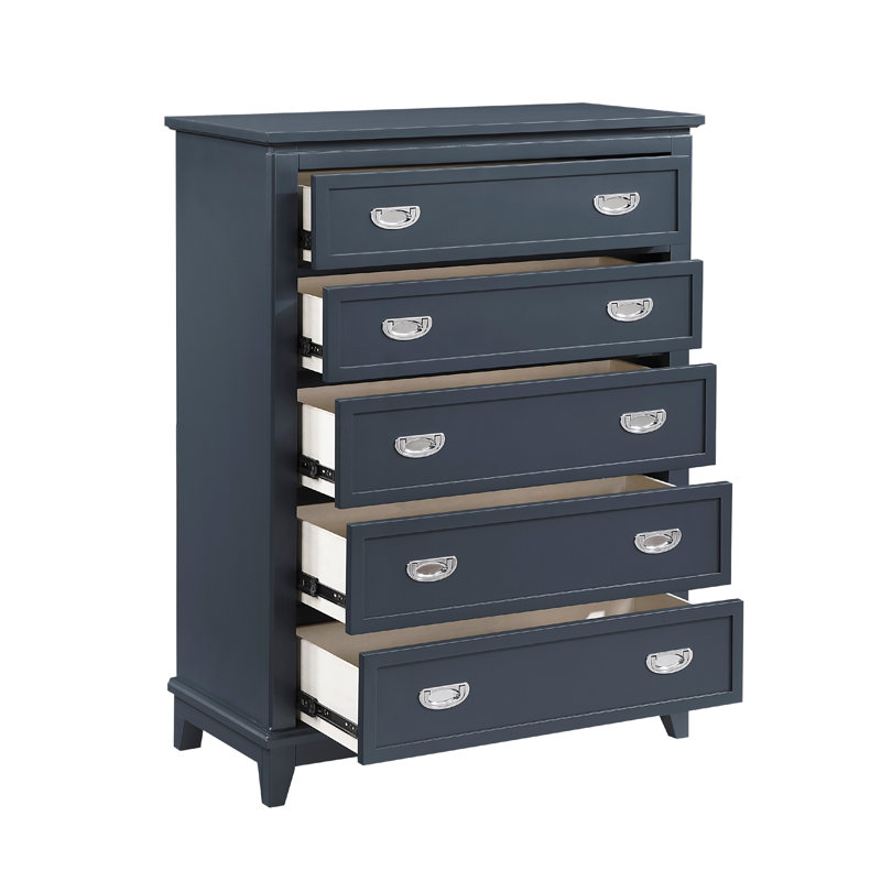 Commode haute 5 tiroirs Sely, Marine