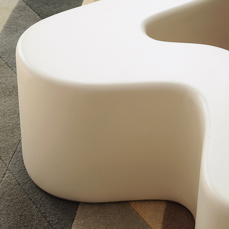 Table basse simple de style crème, Ivoire blanc, H 14,17 po x L 47,24 po x l 27,55 po