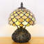 Small Tiffany Lamp Mini Stained Glass Table Lamp Yellow Fish Scale Style Tiffany Style Mushroom Desk Light Memory Sympathy Lamp 8X11 Inch