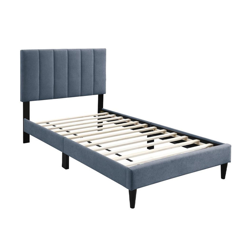 Lit Lilian, revêtement en lin capitonné doux, Noir / gris anthracite, Double