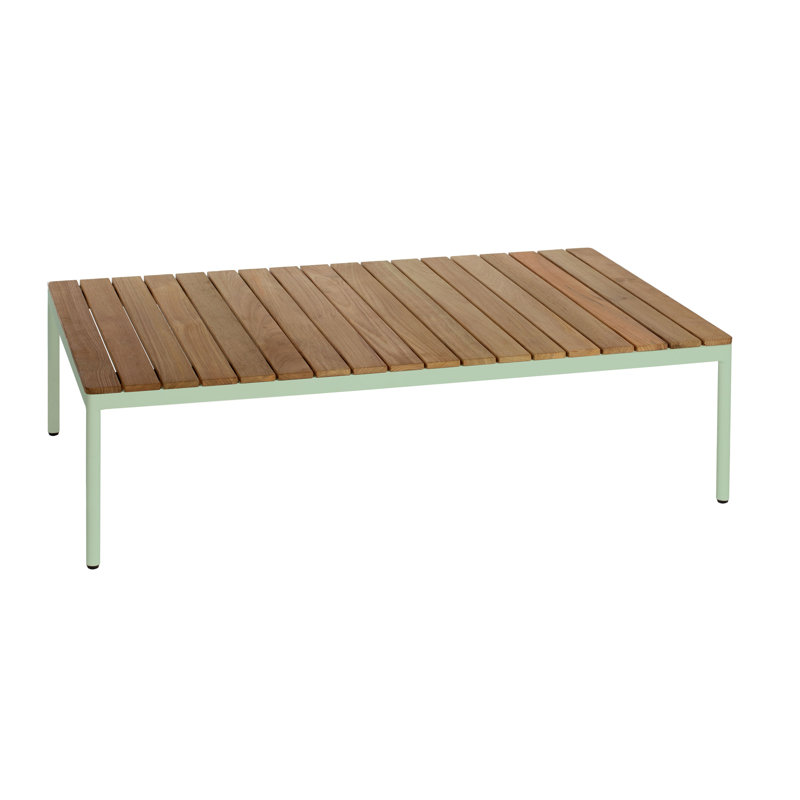 Riad 48" Coffee Table, Teck, Bois massif, Vert pastel