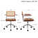 Ayris Adjustable Height Swivel Leather Task Chair with Rattan Back and Arms