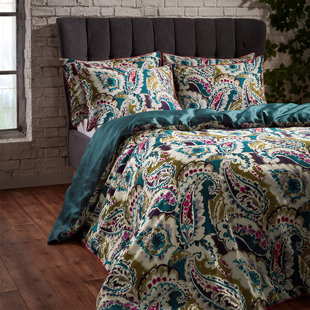 Teal/Brown 100% Cotton 200 TC 3 Piece Duvet Cover Set