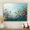 «Teal Meadow Poppies II», reproduction d'art murale florale rouge