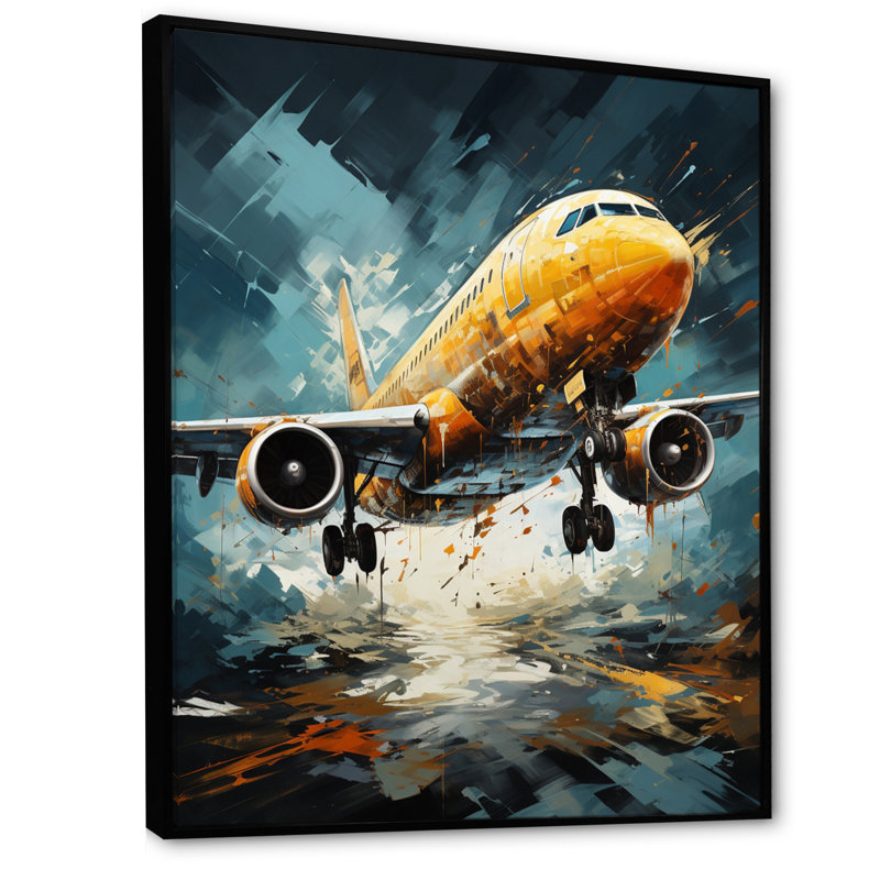 Orange Aerodynamics Plane - Plane Canvas Prints, H 40 po x l 30 po x P 1,5 po, Cadre flottant noir