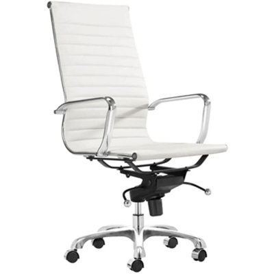 Lonty Leather Silver Frame High Back Office Chair