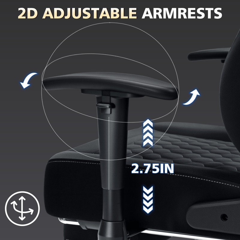 HOFFREE Gaming Chair Suede Fabric With Pocket Spring Cushion Massage Gaming Chairs With Footrest 165° Reclining Game Chairs For Adults Ergonomic Computer Chair For Gaming Office