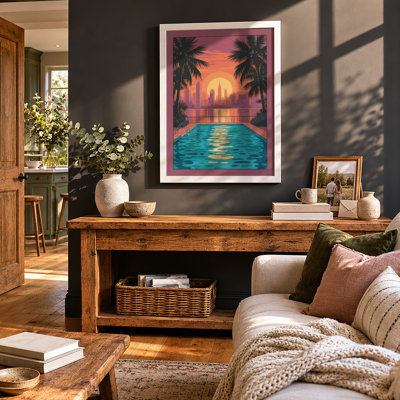 Sunset Paradise Tropical - Framed Print