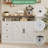 47.2 Inch Sideboard Buffet Cabinet with 2 Barn Doors and 3 Drawers, Farmhouse Wood Coffee Bar Cabinet with Charging Station-1875460205