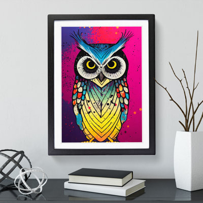 Owl Paint Splash No.5 - Framed Print