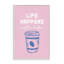 «Coffee Helps Life Happen on Pink», estampe numérique, conception de JJ Design House LLC-1408409291-1408409290