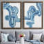 «Blue Braid I», ensemble de 2 reproductions d'art sur toiles-135432391-135432376