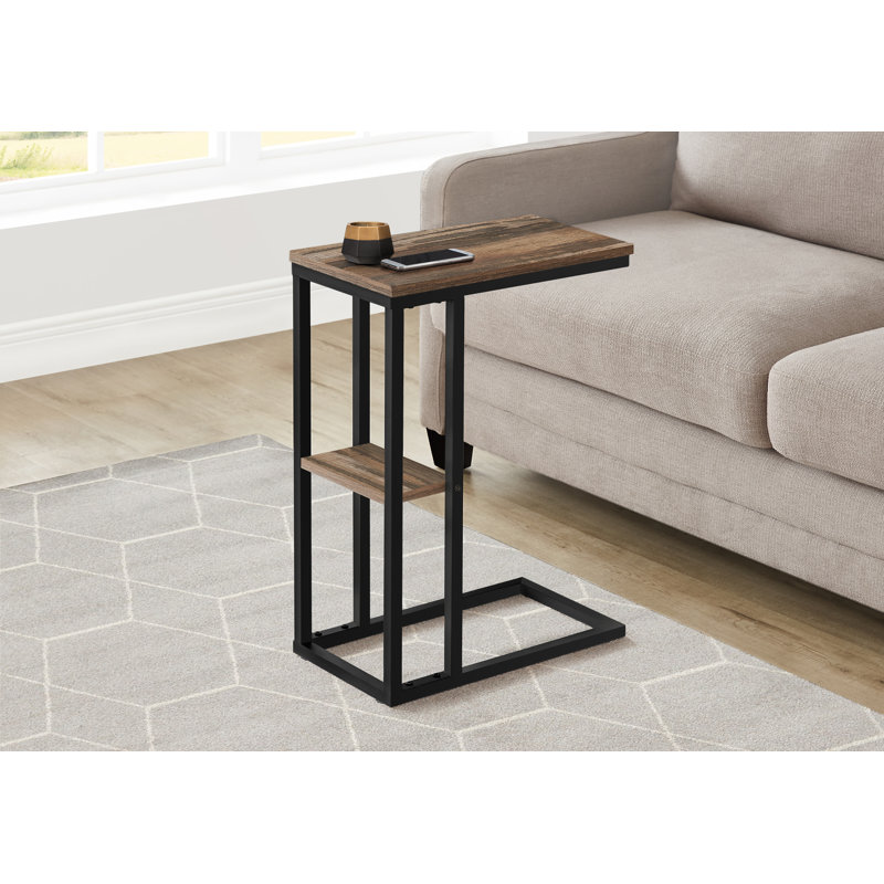 Shem End Table, White Top/White Base, 25.25" H x 10.25" W x 18.25" D