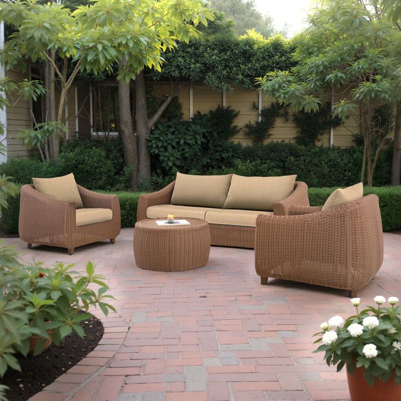 Luminis 4-Piece Sunbrella® Outdoor Patio Seating Set - Canvas Beige, Canvas Beige