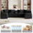 145"W U-Shape Sectional With Console & Cup Holders And USB Ports-1963930178