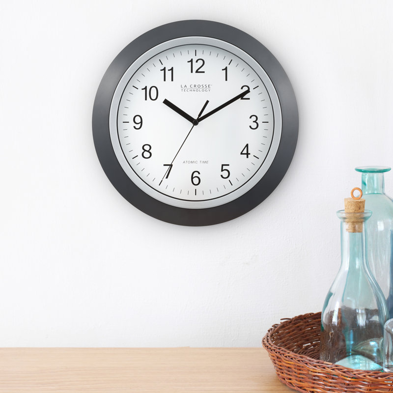 Horloge murale analogique 12 "Weatherby, Noir