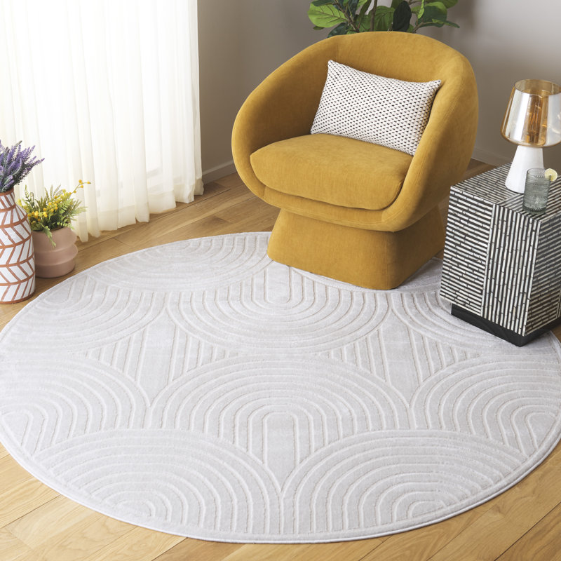 Tapis géométrique Abbygayle 100 Performance, Carré 6 pi 3 po