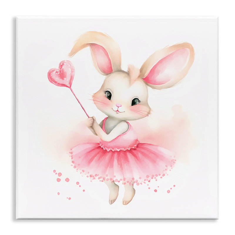 «Ballerina Bunny with Wand», art mural sur bois par Andrea Haase