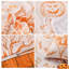 Literie d'Halloween en microfibre douce, trois pièces avec taies d'oreiller, motif citrouille et fantôme, orange et blanc-134881911-134881912
