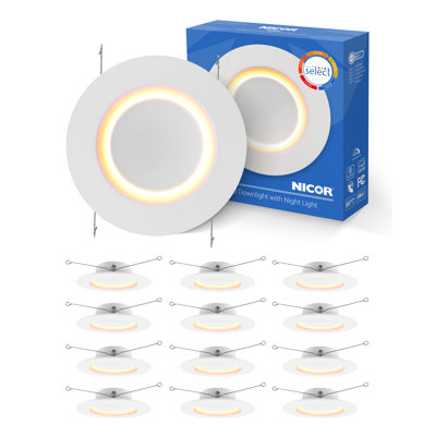 Éclairage à DEL 5 po / 6 po à DEL sélectionnable avec lumière de nuit (paquet de 12)