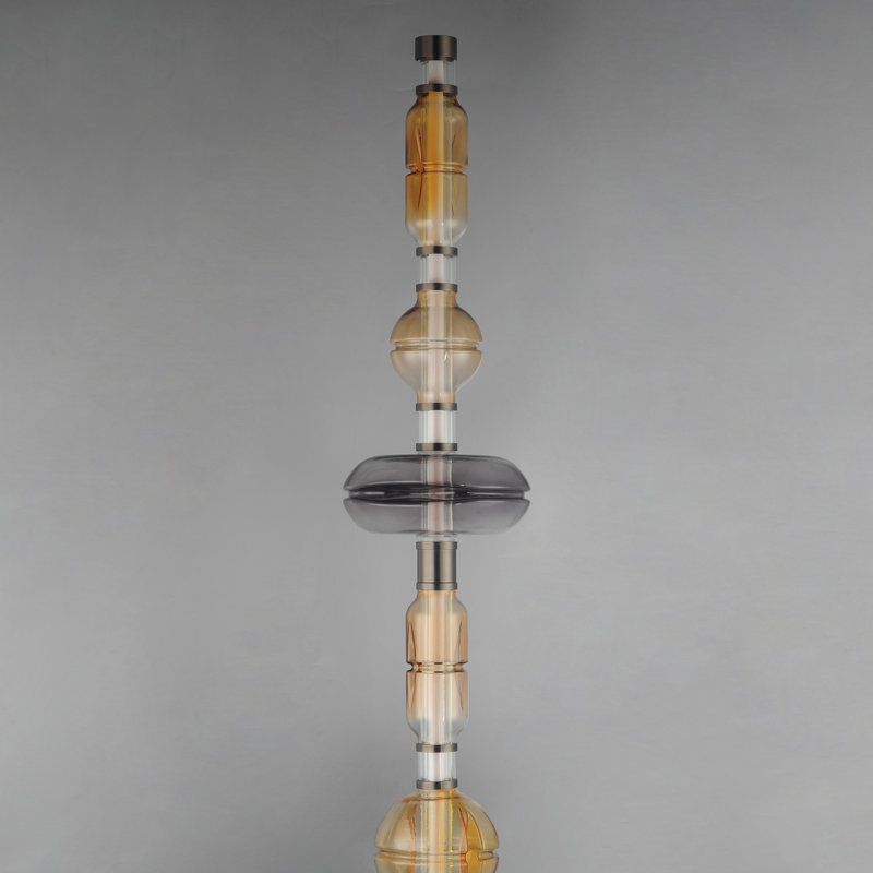 Gusto LED Floor Lamp, Gunmetal, Amber/Clear