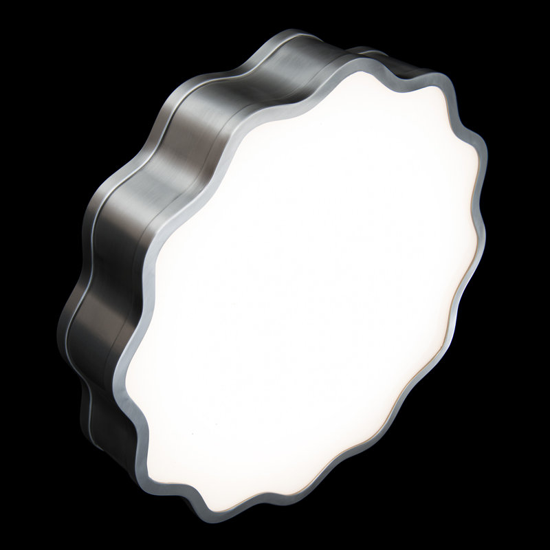 Plafonnier encastré à DEL à intensité variable pour éclairage de mur et de plafond Vaughan, Nickel brossé
