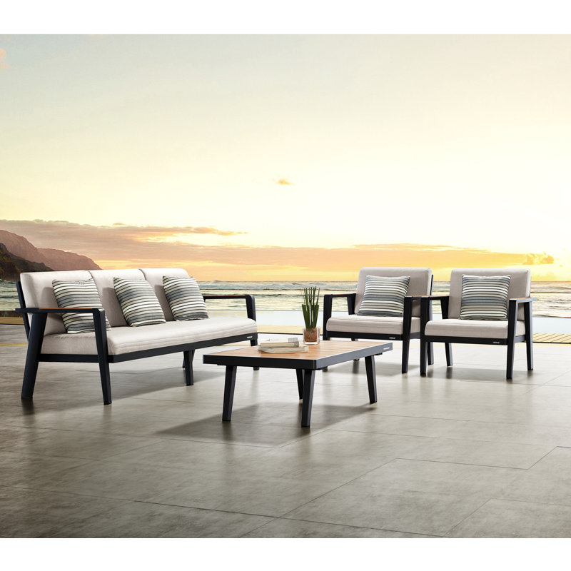 Emoti Outdoor 4 - Piece Teak Conversation Set