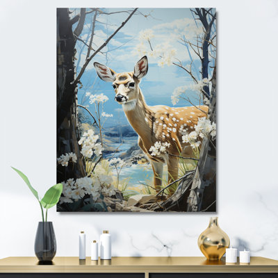 Simione Deer Graceful Fawn Pastoral I - reproduction sur toile