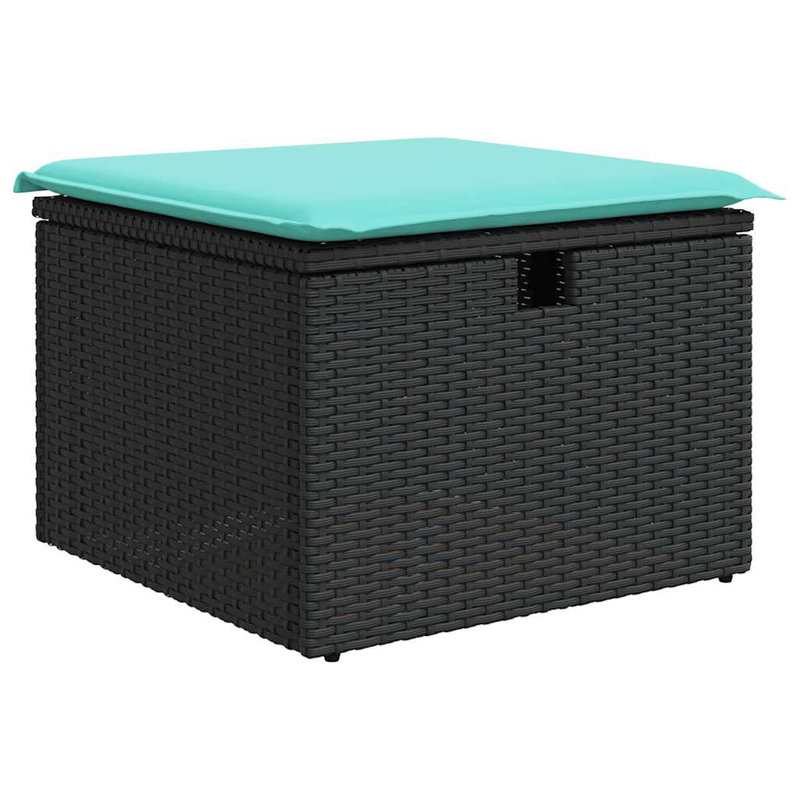 Ensemble de canapé de patio 7 pièces avec coussins en rotin noir pour l'extérieur