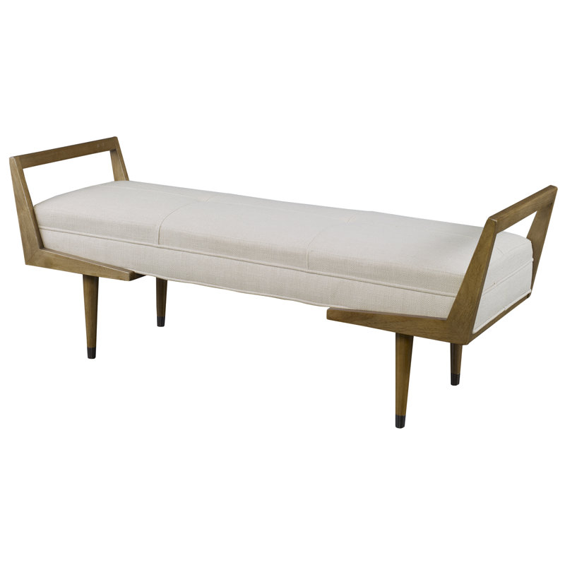 Bridport Polyester Blend Upholstered Bench, Ivory