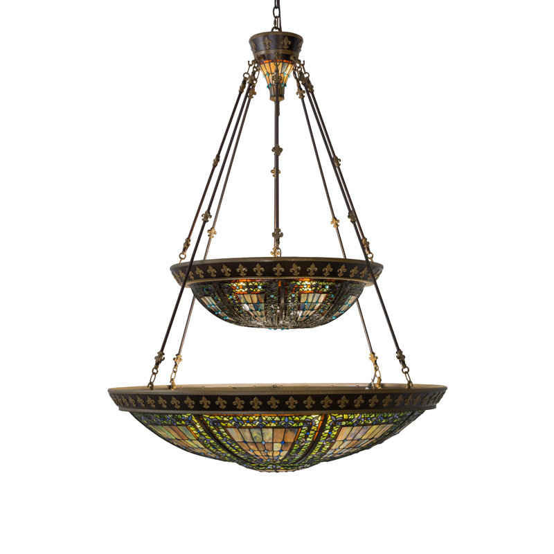 Fleur-de-lis 14 - Light Dimmable Tiered Chandelier