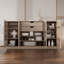 Buffet 100% bois massif 65 po avec verre transparent, portes Shaker, 2 tiroirs et tablettes réglables-129976023