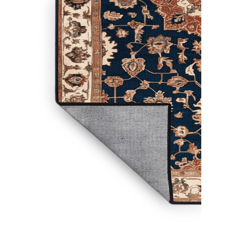 Machine Washable Persian Brown Area Rug, Square 7'