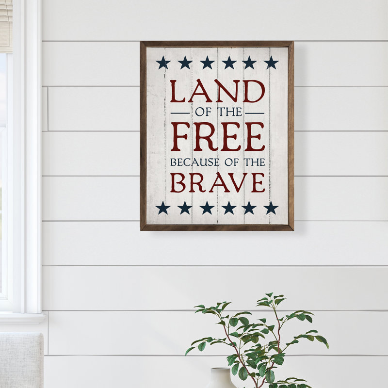«Land of the Free Stars Whitewash», H 10 po x l 8 po